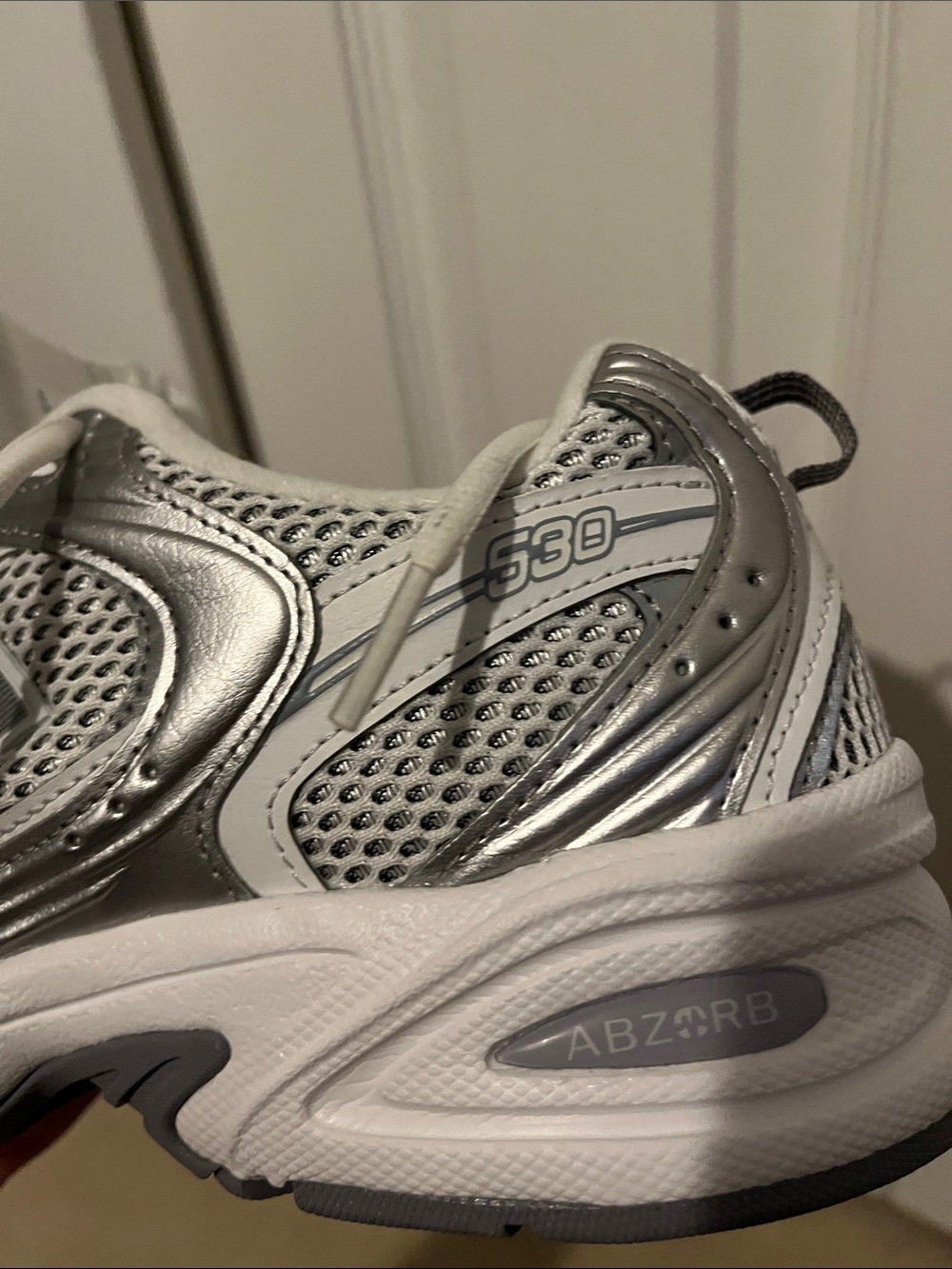 Brand new, never worn | New Balance Women's Silver and White Athletic Sneakers - Picture 11 of 11